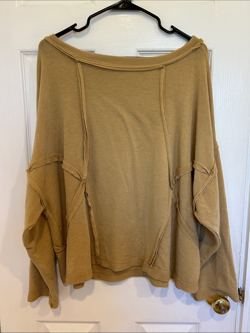 Bucketlist oversized relaxed mustard Women's Top, small